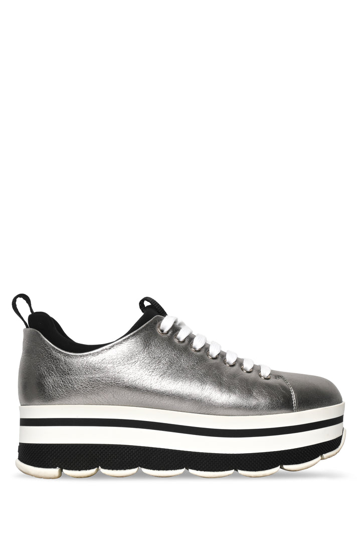 Prada Size 38 Metallic Platform Sneaker