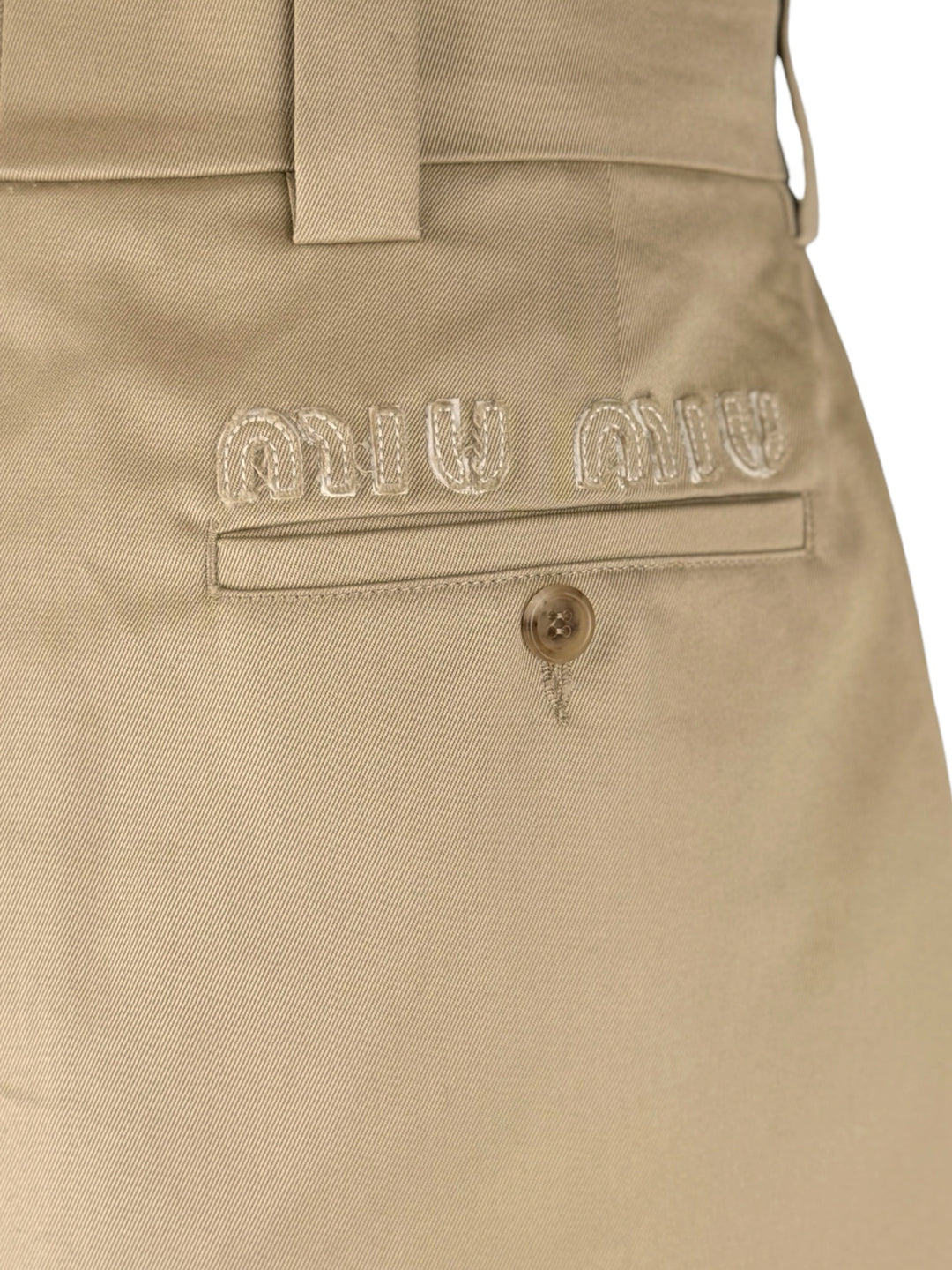 Miu Miu Size 36 2022 Embroidered Logo Pleated Chino Mini Skirt