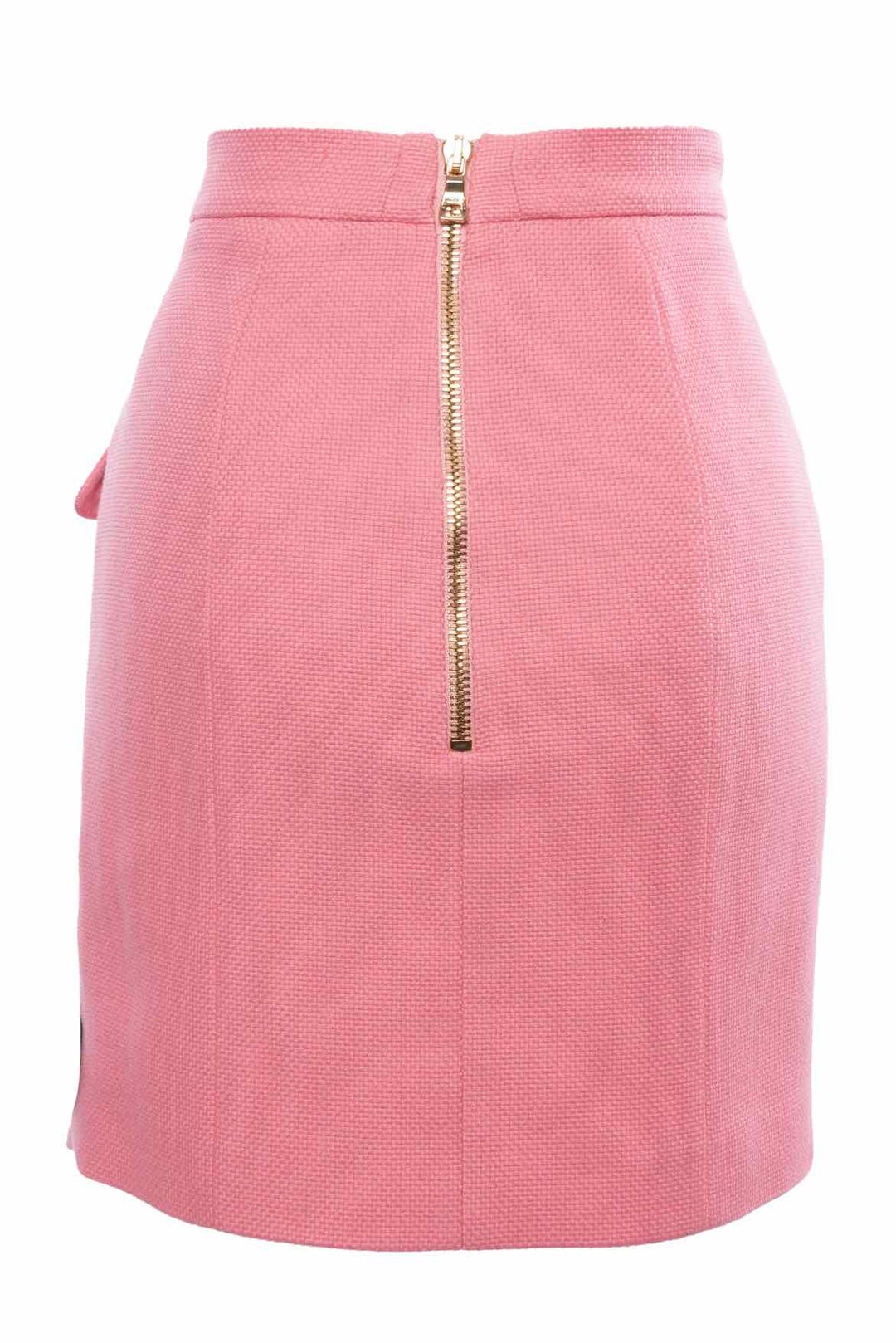 Balmain Size 44 6-Button Mini Skirt