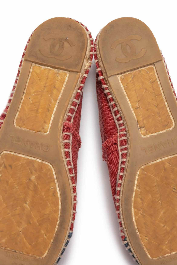 Chanel Size 36 Canvas CC Logo Espadrilles Flats