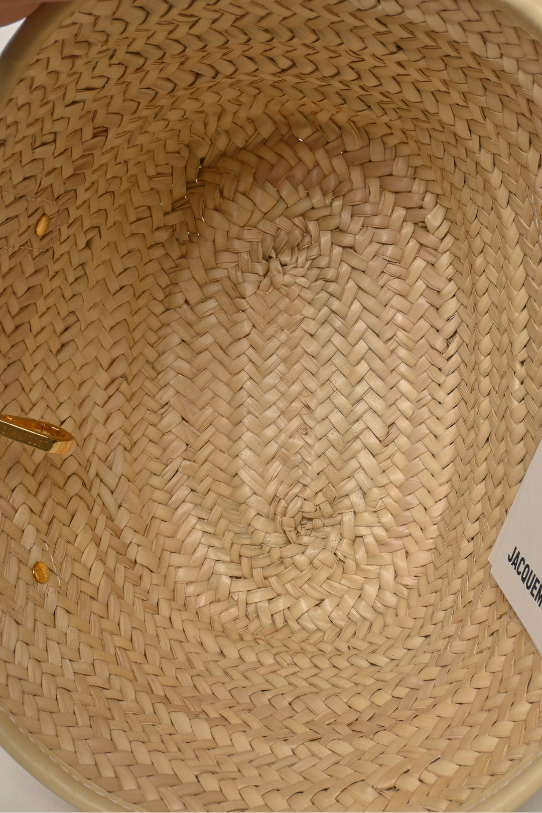 Jacquemus Le Petit Panier Soli Woven Raffia & Leather Tote