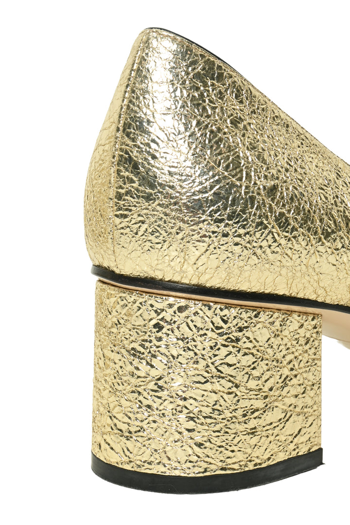 Gucci Size 42 Crackle Leather Marmont Loafer Pumps