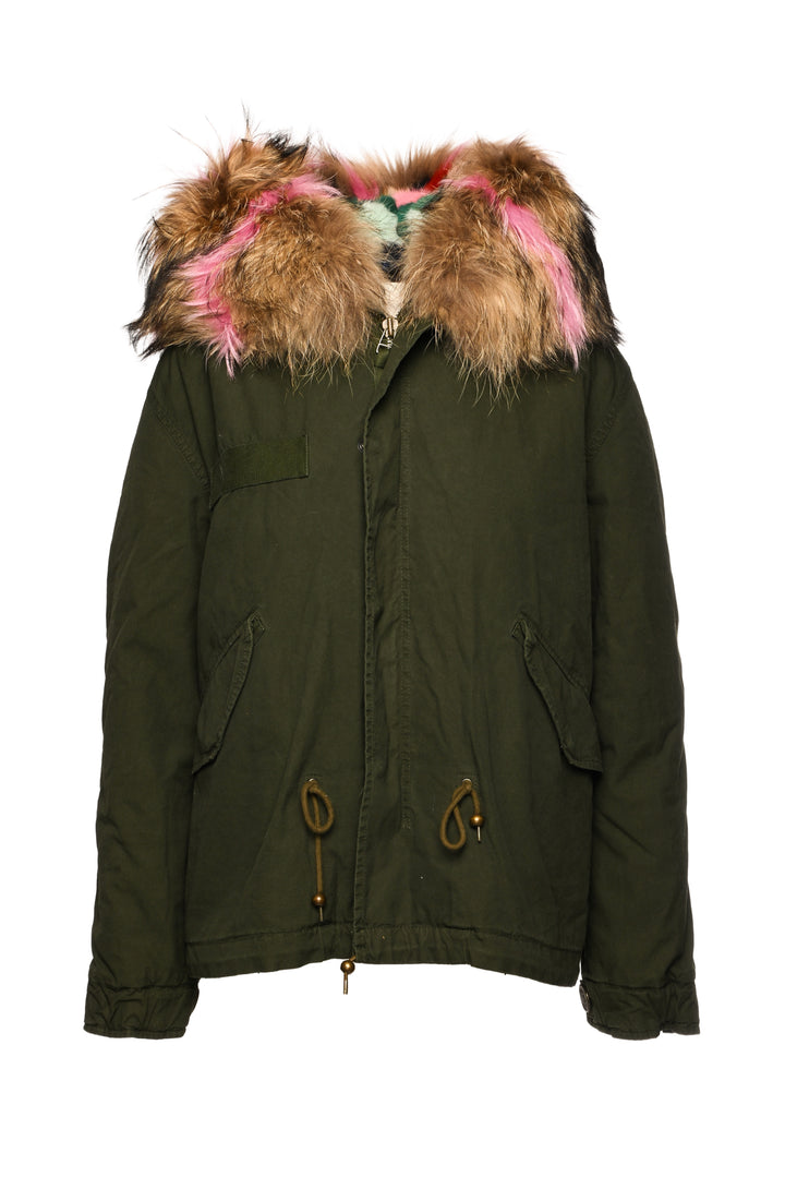 Mr & Mrs Italy Size XS Multi-Colour Mink Fur Lined Jacket