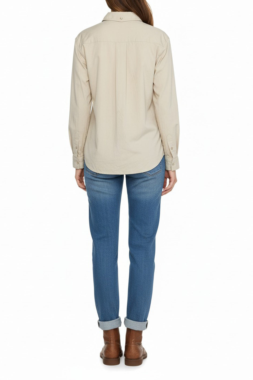 LEMAIRE Size 34 Snap Pointed Collar Blouse