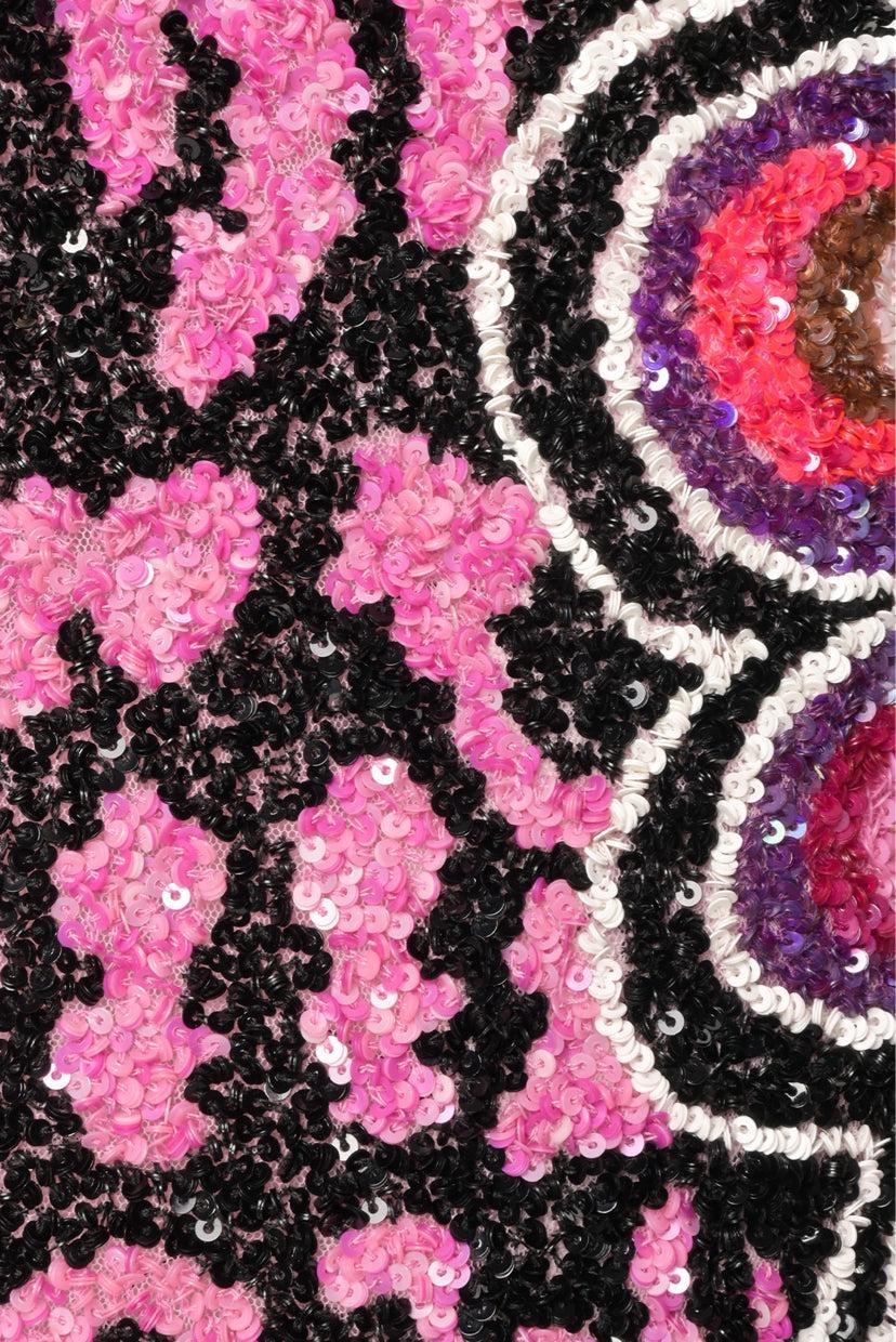 Manish Arora Size XS Horse & Leopard Sequin Long Sleeve Mini Dress