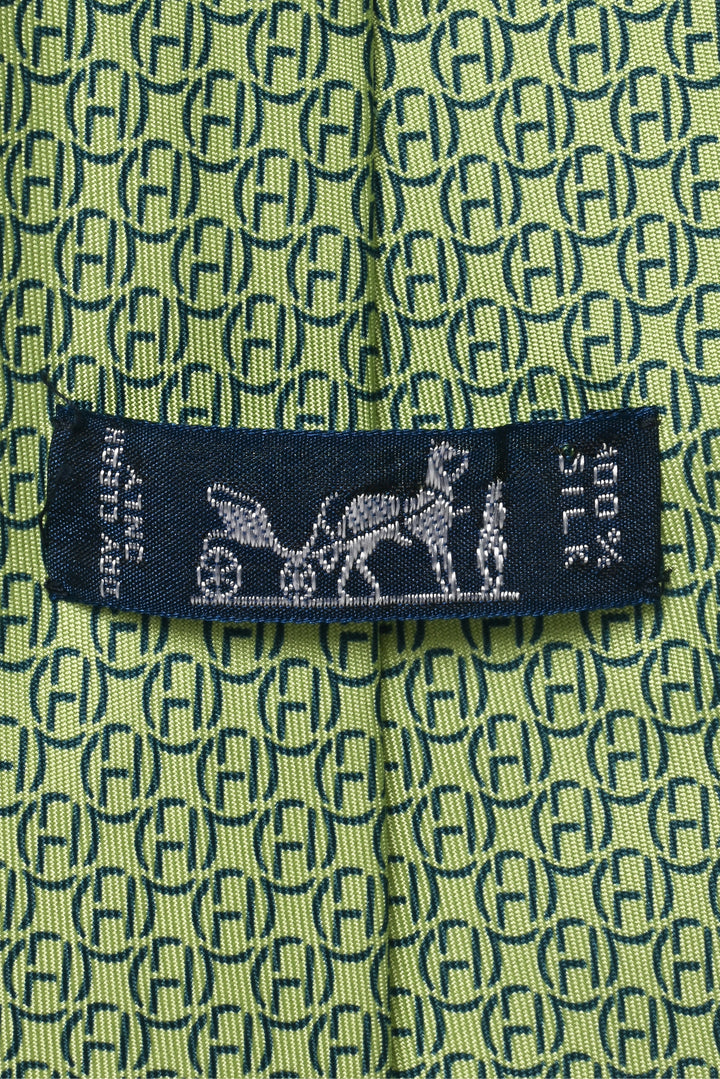 Hermes Size OS Men's H Logo Silk Tie