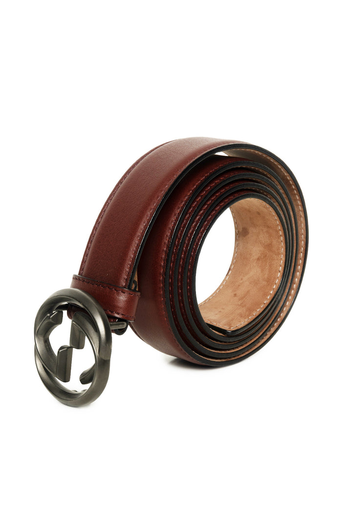 Gucci Size 42 Men's Interlocking G Leather Belt