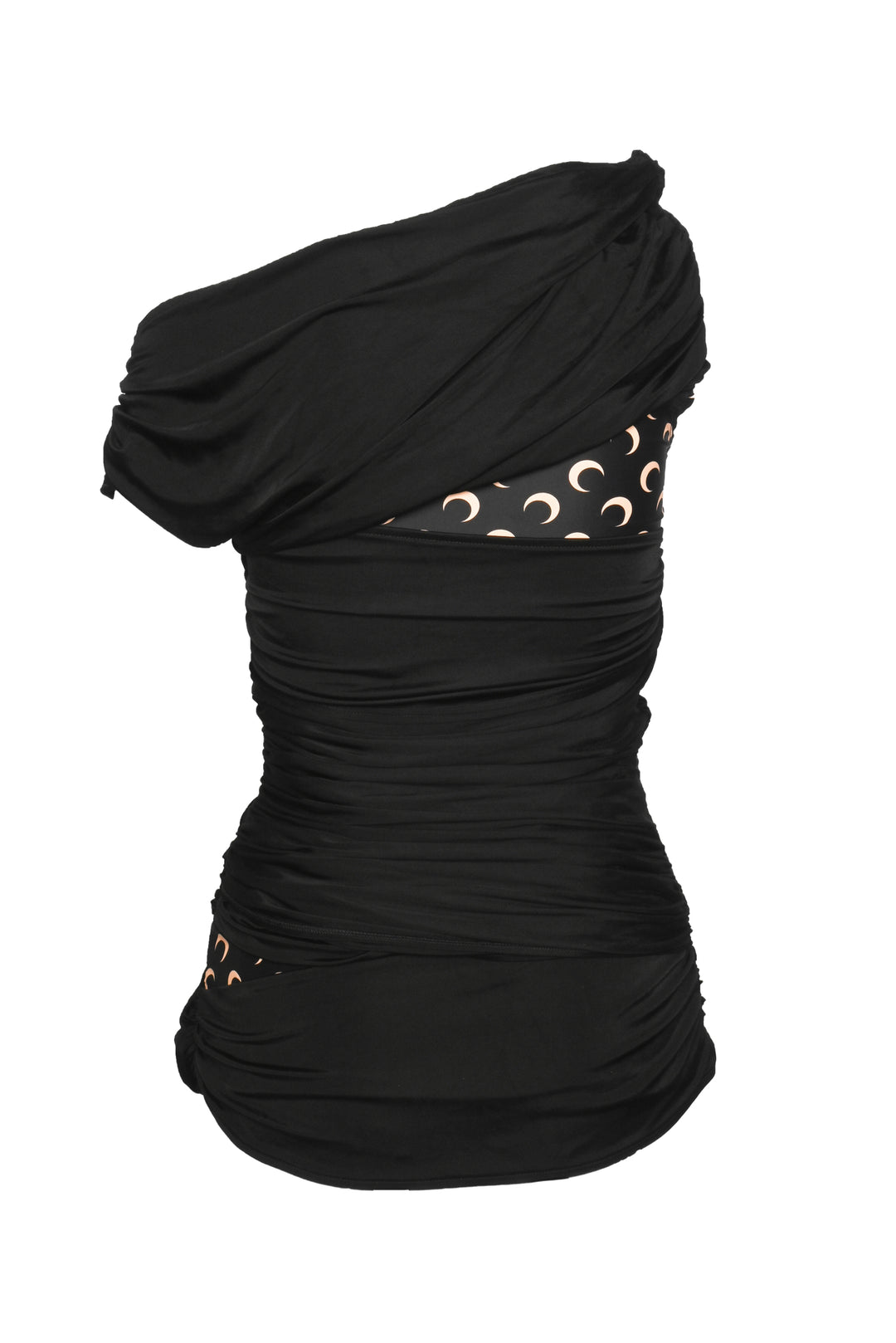 Marine Serre Size M Gold Line Draped Off the Shoulder Moon Top