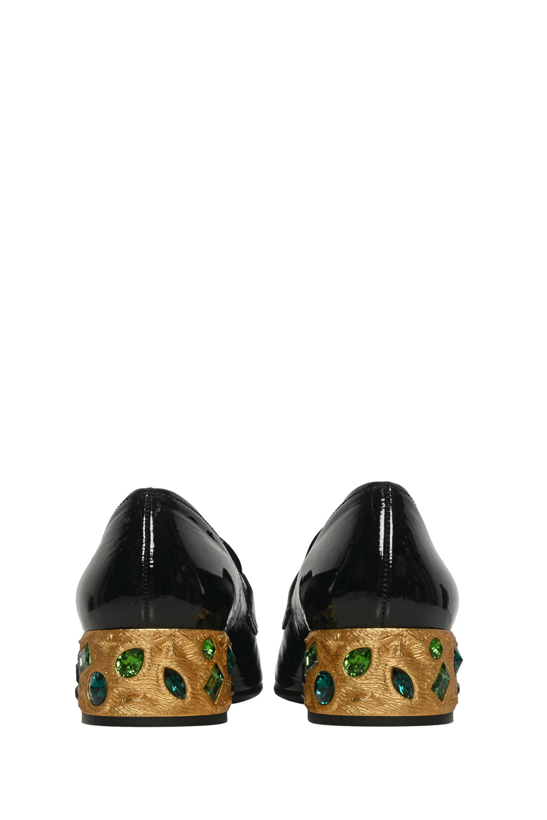 Prada Size 40 Patent Leather Jeweled Loafers