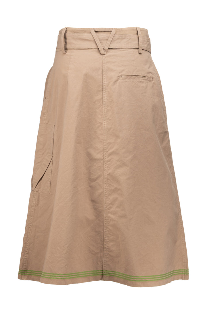 Bottega Veneta Size 4 Belted Cotton Midi Skirt