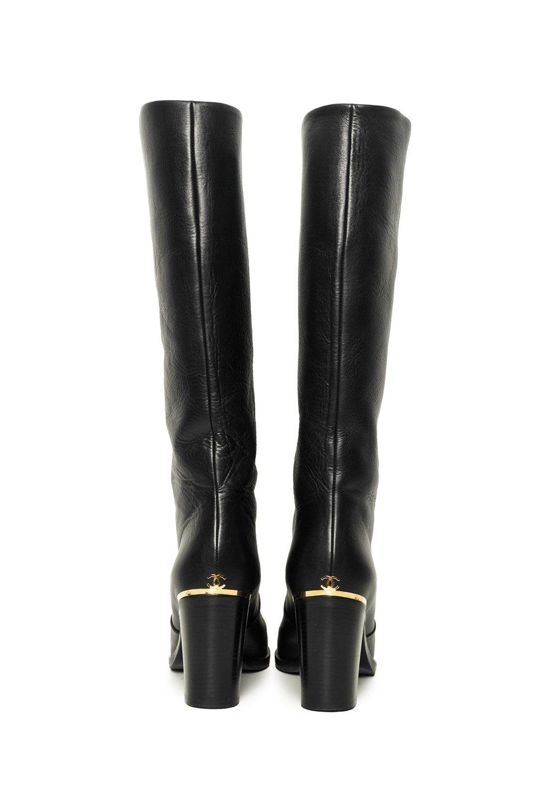 Chanel Size 37 Knee High Leather Boots