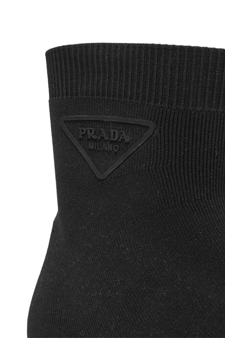 Prada Size 38.5 Monolith Lug Sole Knit Booties