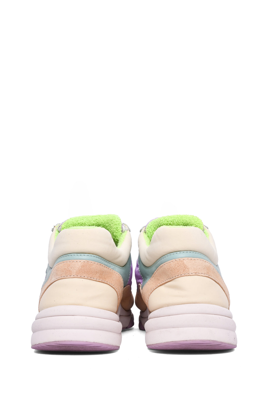 Chanel Size 38 Nylon, Leather & Suede Colorblock CC Sneaker