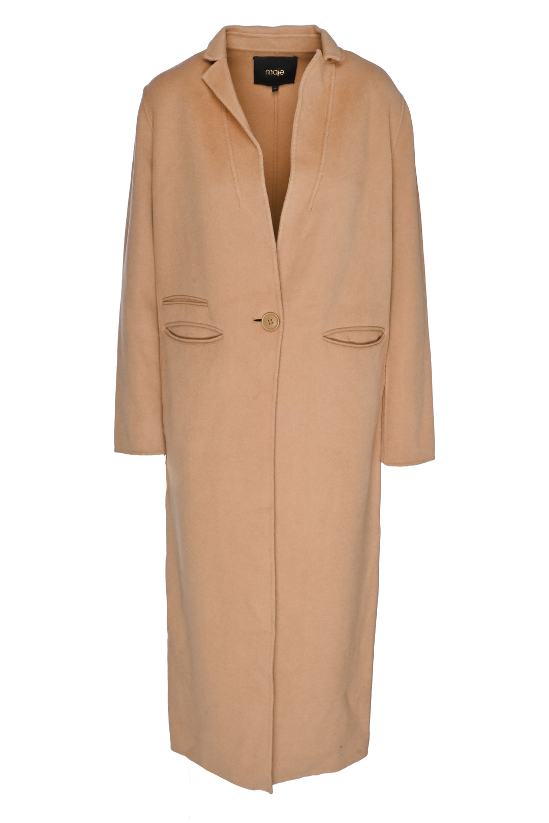 maje Size 40 Galaxie Wool-Blend Coat