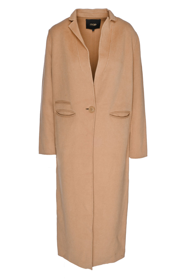 maje Size 40 Galaxie Wool-Blend Coat