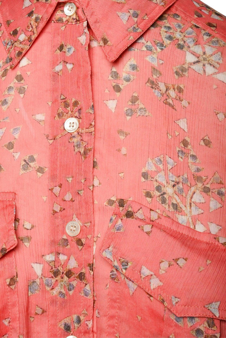 Isabel Marant Size 6 Anesy Printed Cotton & Silk Shirt Dress