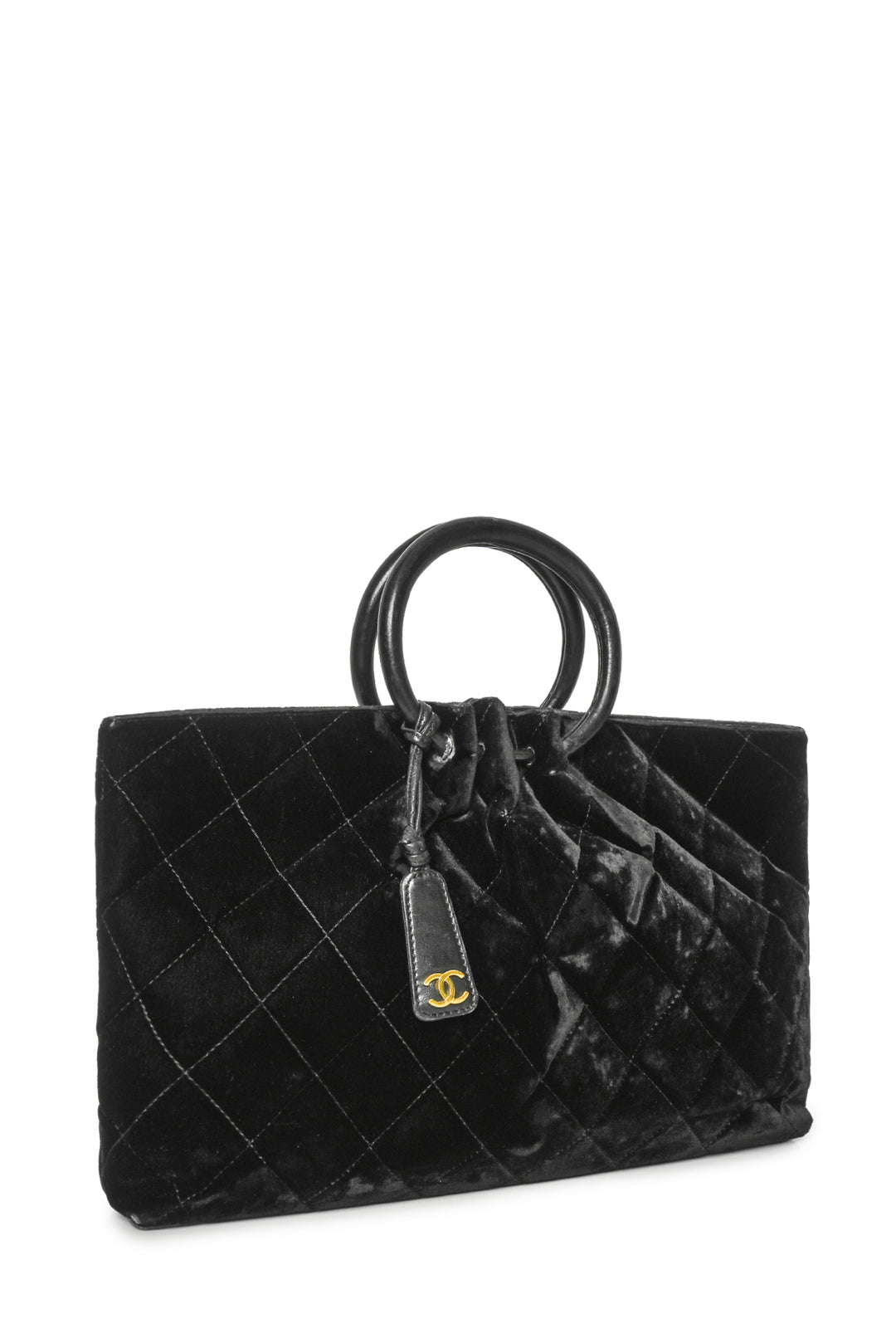 Chanel 2001 Velvet Quilted Top Handle Bag