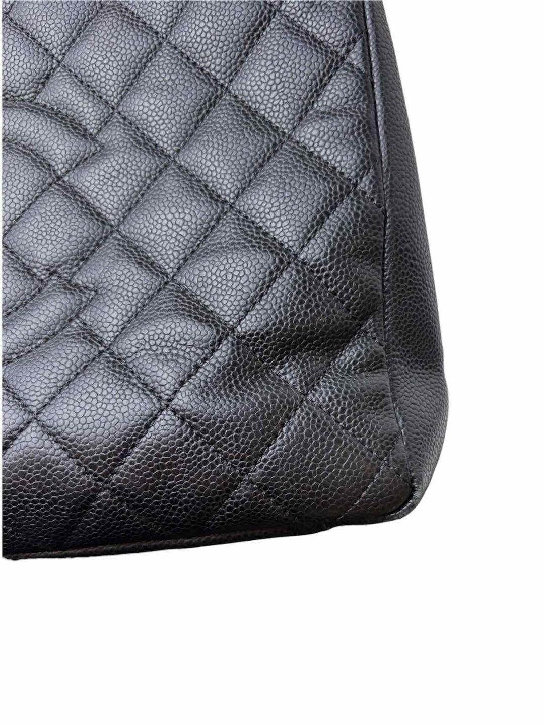 Chanel Black Caviar Quilted Leather Grand Shopping Tote Purse