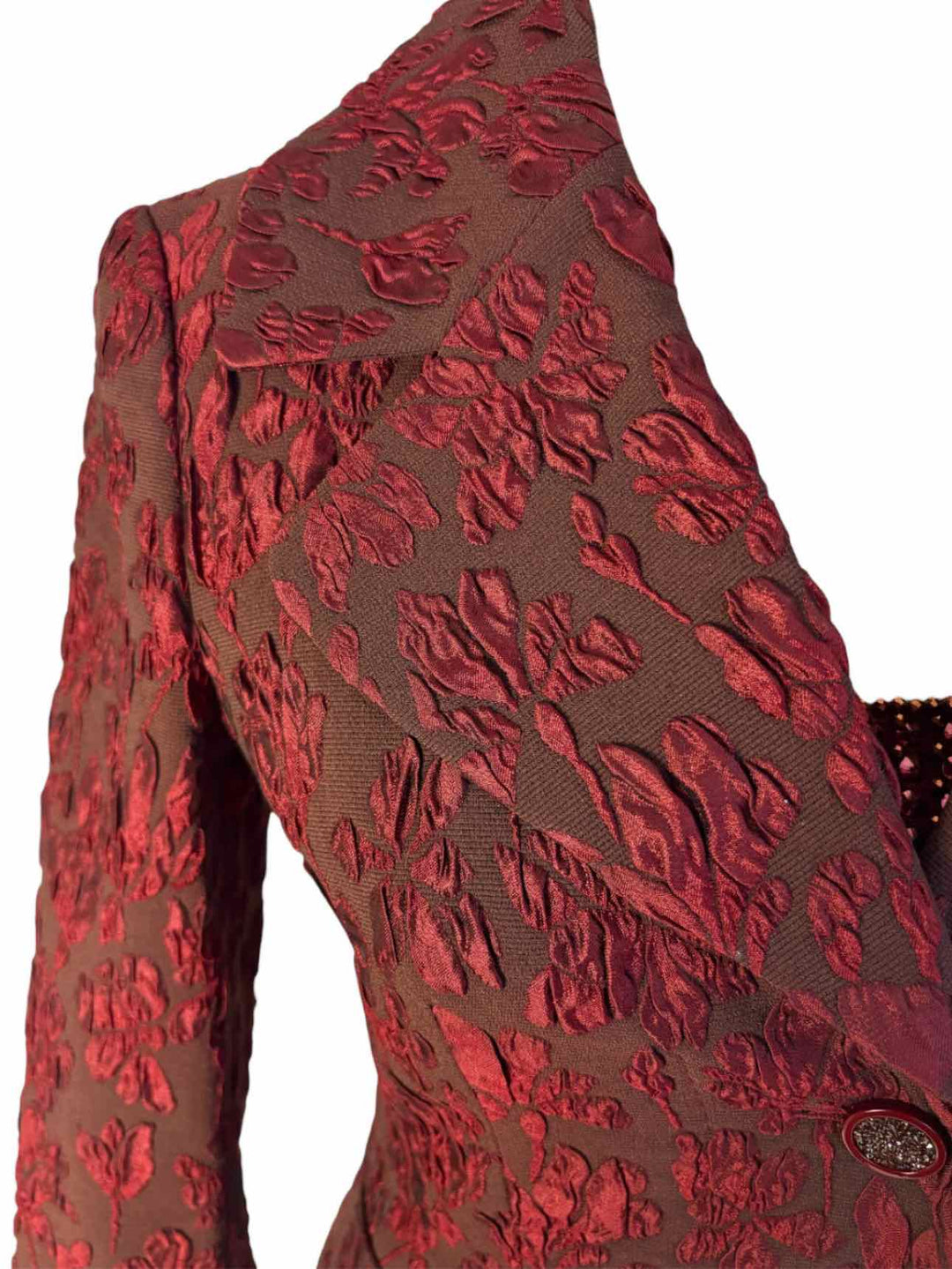 Escada Size 36 Beaded Floral Dress & Blazer Suit