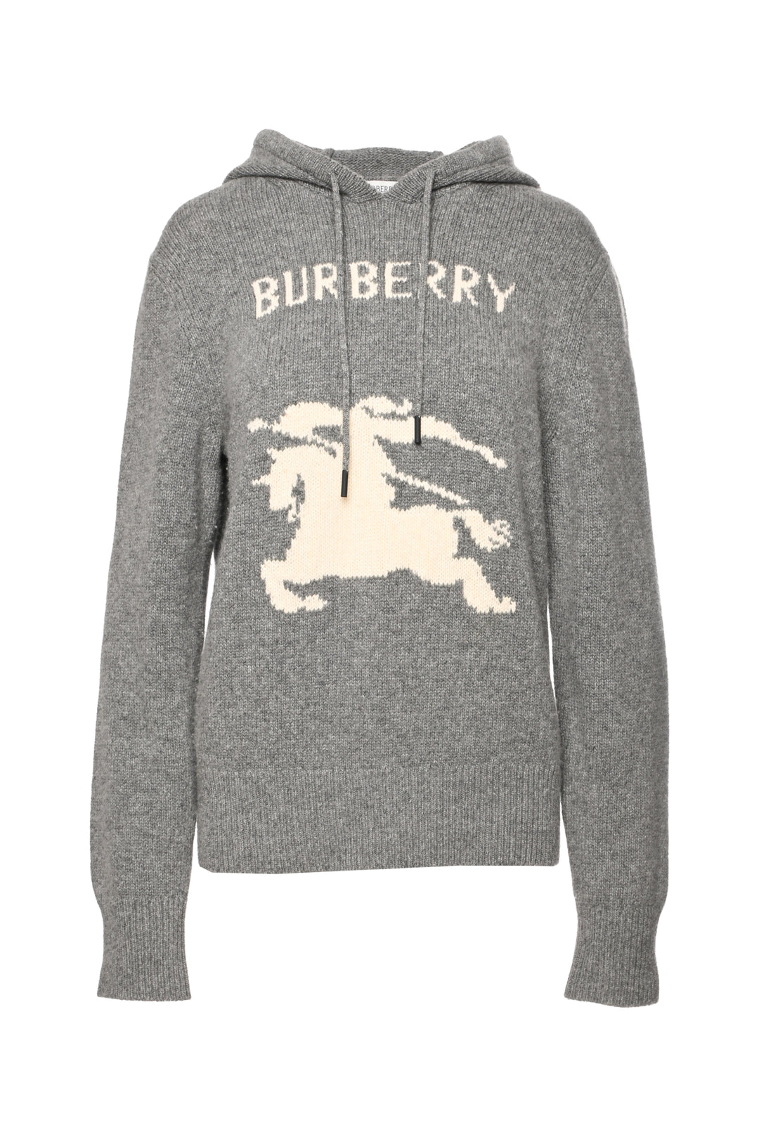 Burberry Size S EKD Intarsia-Knit Hooded Sweater