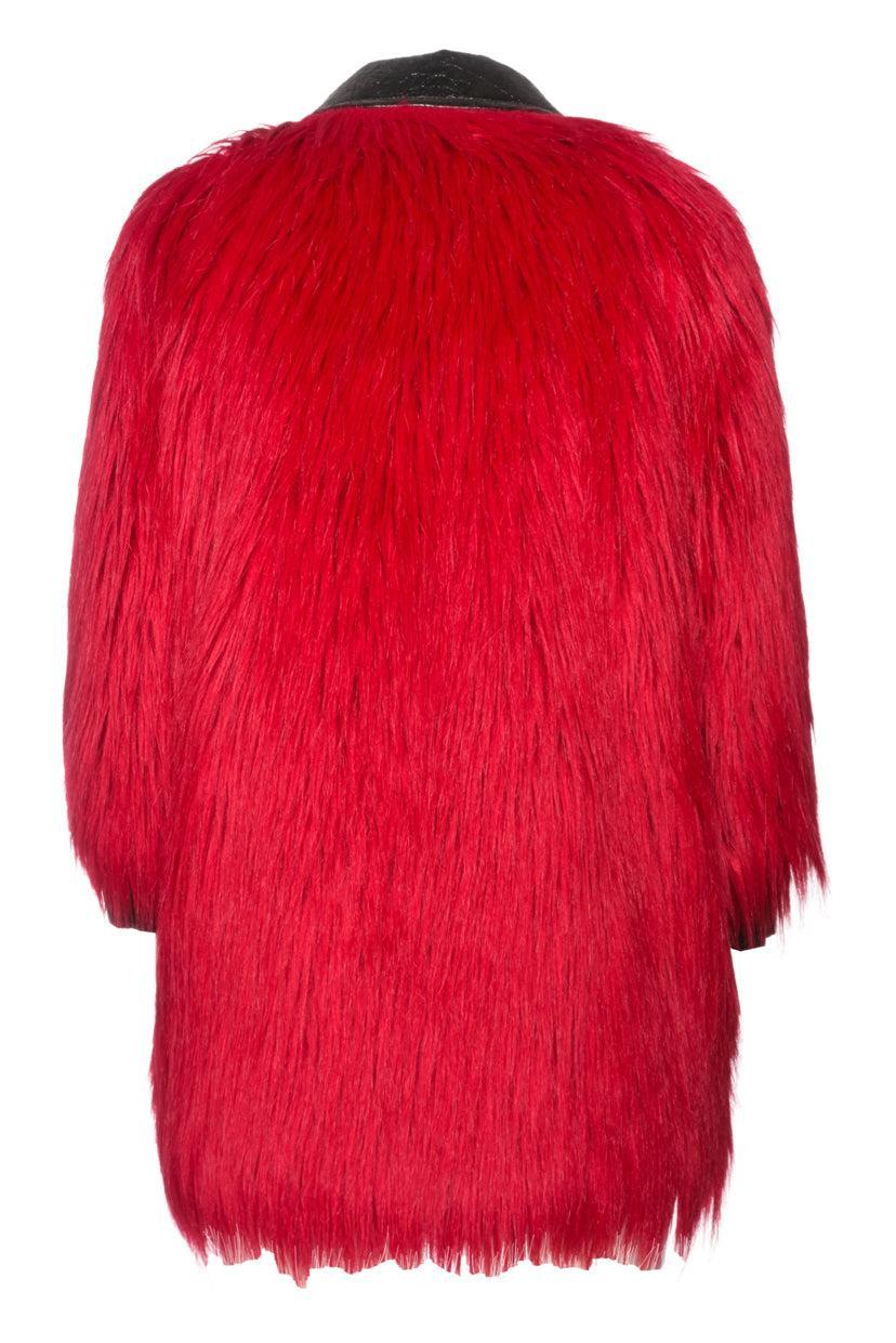 Gucci Size 36 2016 Faux-Fur & Leather Shag  Coat