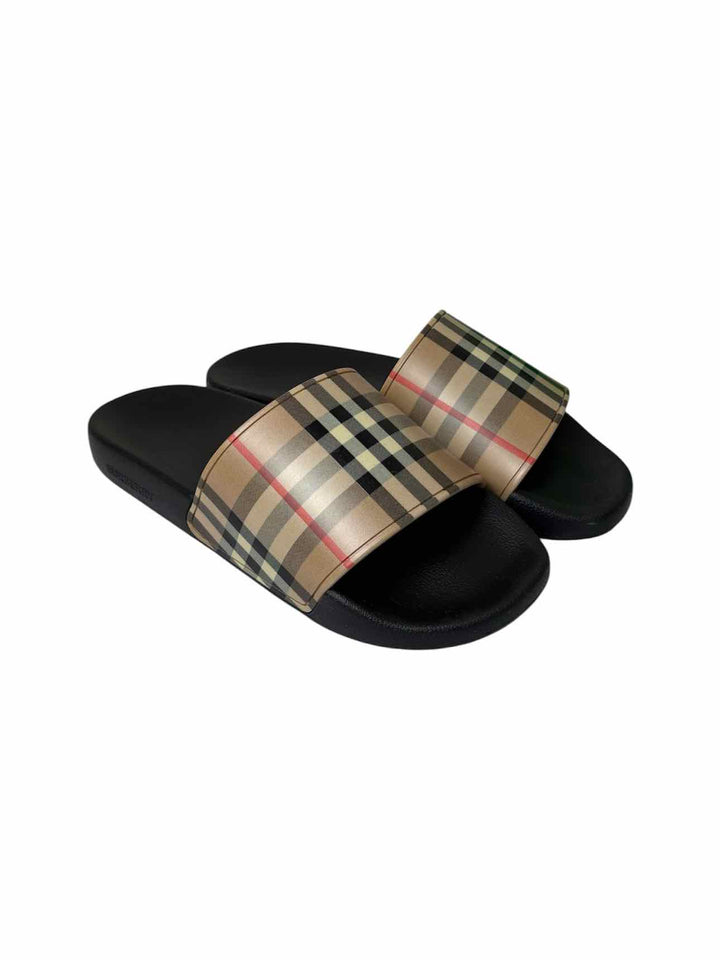 Burberry Size 39 Check Rubber Slide Sandals
