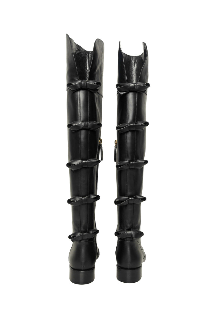 Valentino Size 35 Calfskin Multi Bow Over the Knee Boots