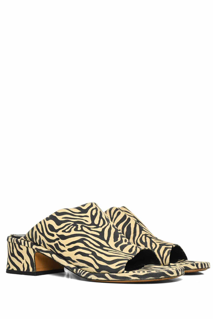 Dries Van Noten Size 40 Strappy Pony Hair Detailed Wedge Sandals