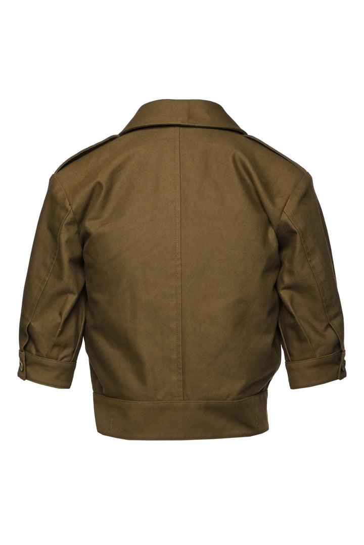 Saint Laurent Size 34 2013 Cropped Military Short Sleeved Jacket