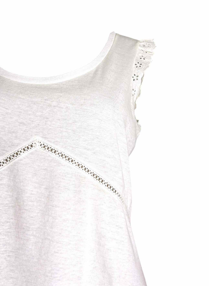 Saint Laurent Size M Eyelet Trim Cotton Tank Top