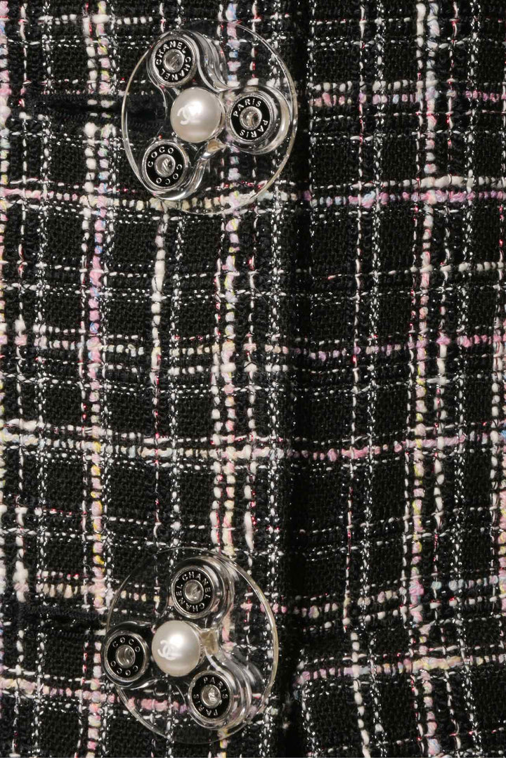 Chanel Size 38 Spring 2018 Plaid Print Tweed Coat