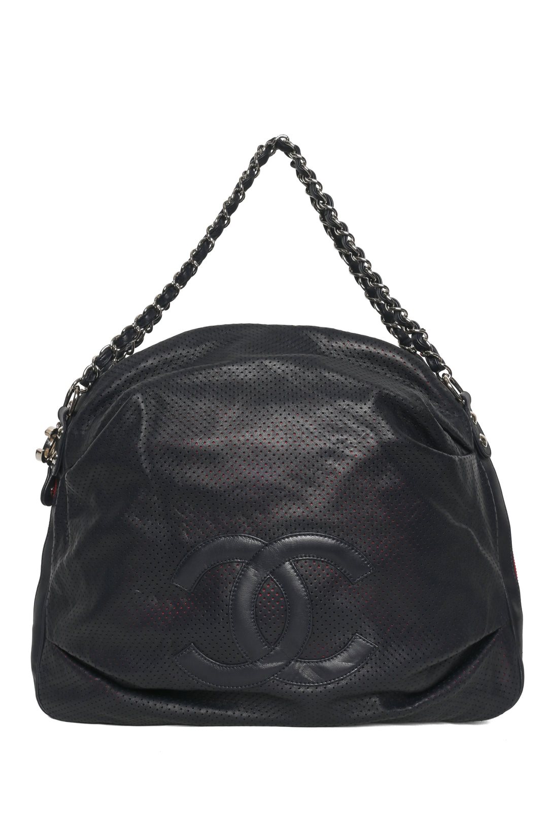 Chanel 2008-2009 Perforated Baseball Spirit Ligne Shoulder Bag