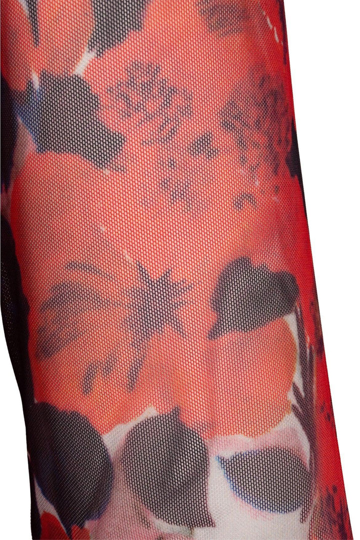 Dries Van Noten Size S Long Sleeve Floral Mesh Tops