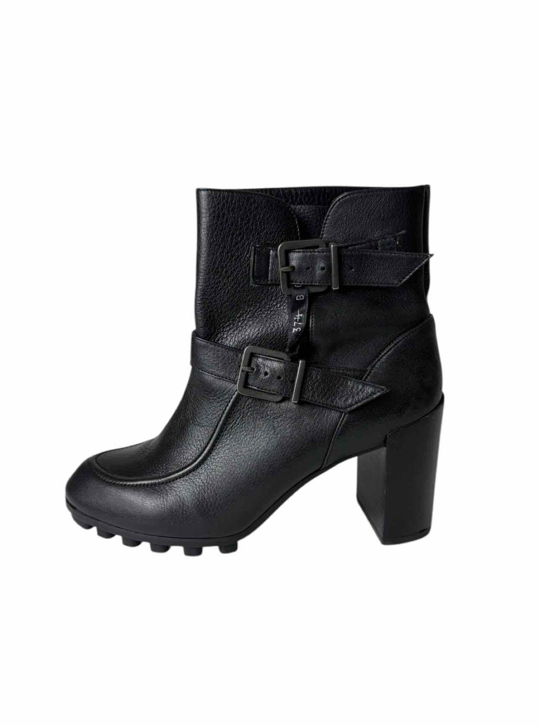 Robert Clergerie Size 37.5 Melody Noir Leather Ankle Boots