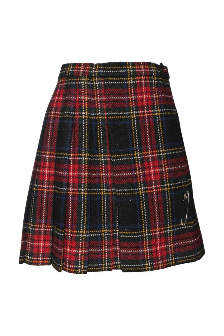 Saint Laurent Size 40 Tartan Wool Pleated Skirt