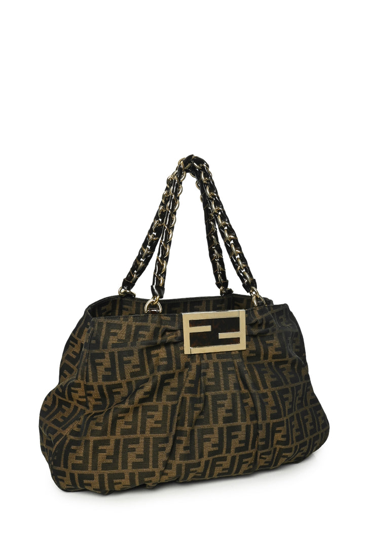 Fendi Zucca Canvas Mia Shoulder Bag