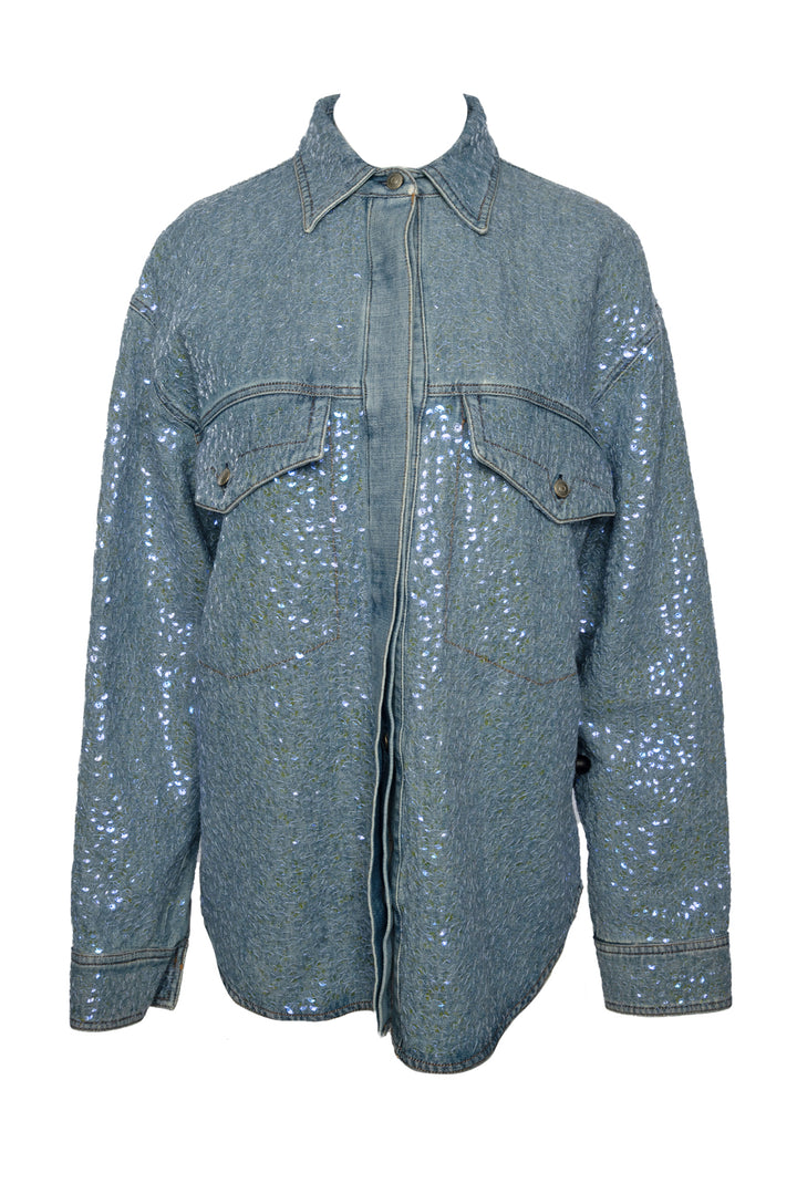 Acne Studios Size 38 Raehmon Sequin Denim Shirt