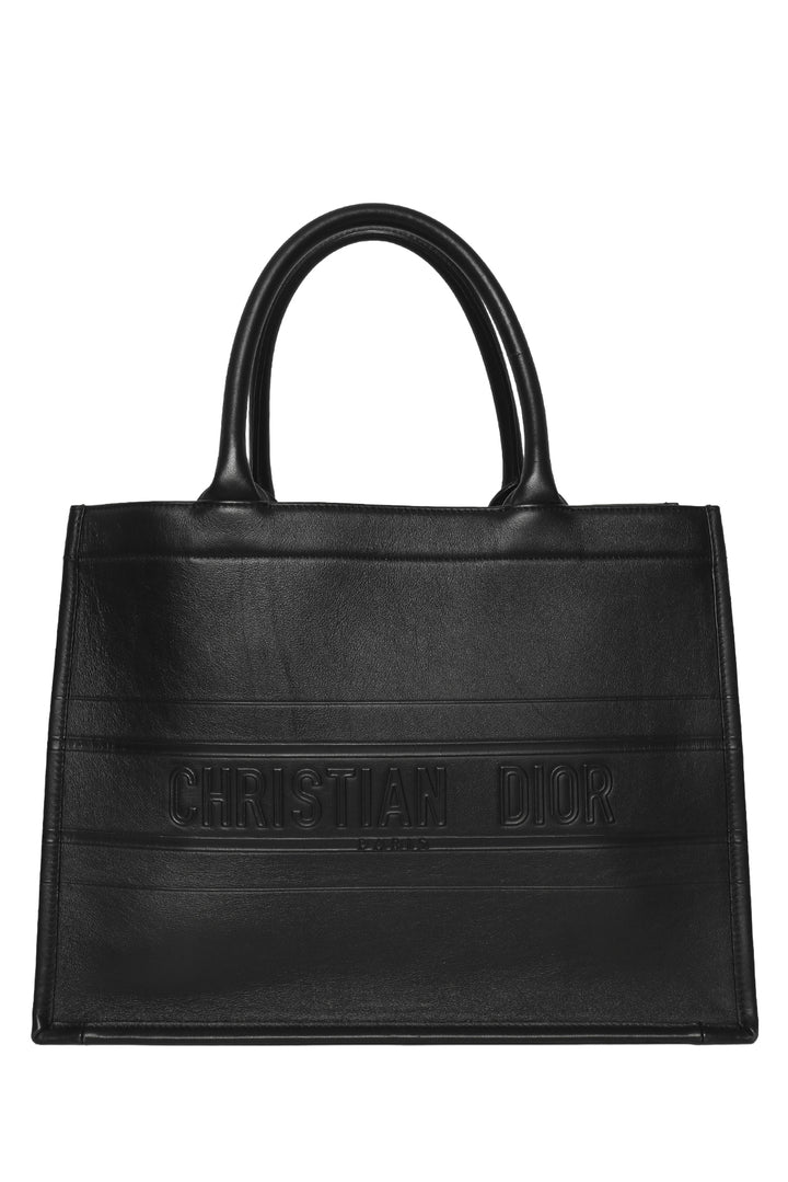 Dior 2020 Medium Embossed Calfskin Leather Book Tote