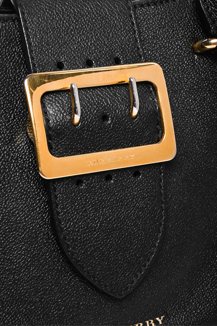 Burberry Grainy Leather Small Buckle Tote Bag