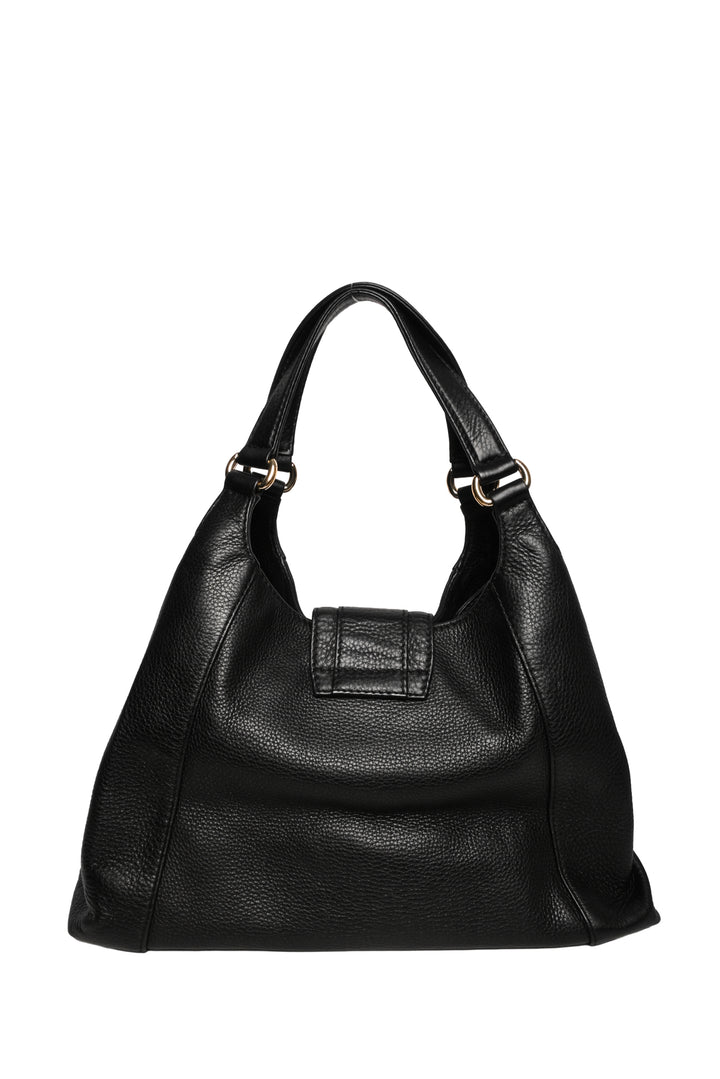 Gucci Medium Pebbled Calfskin Greenwich Stirrup Buckle Shoulder Bag