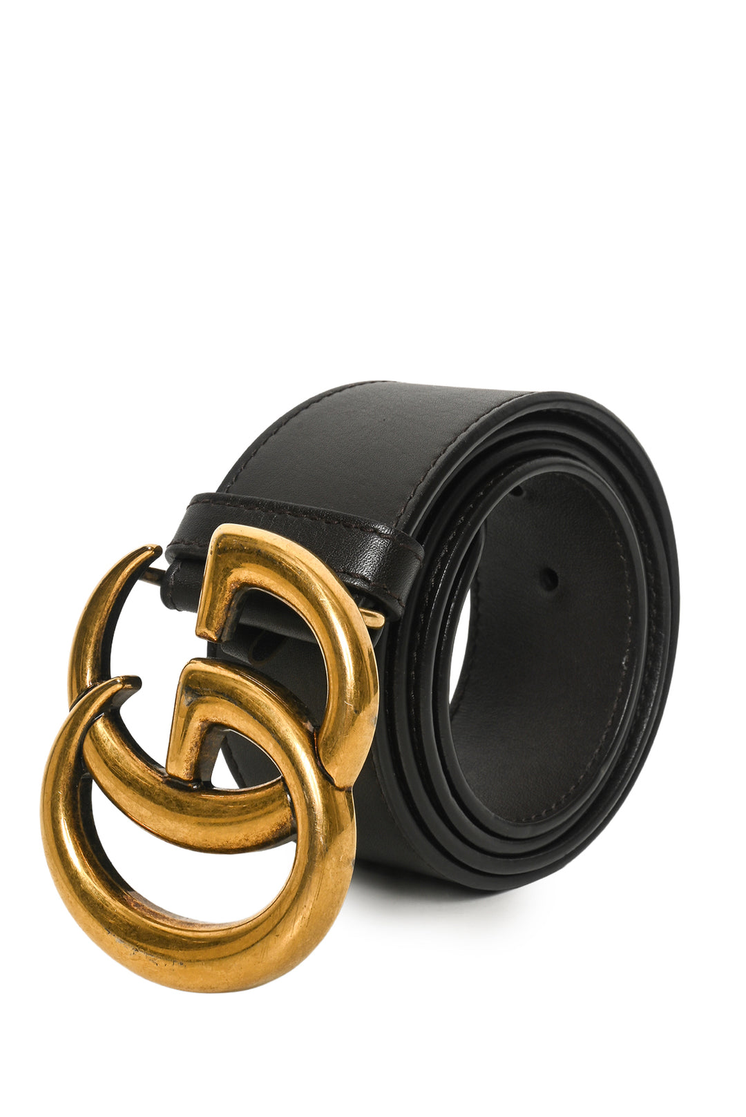 Gucci Size 34 Chocolate Brown GG Marmont Wide Leather Belt