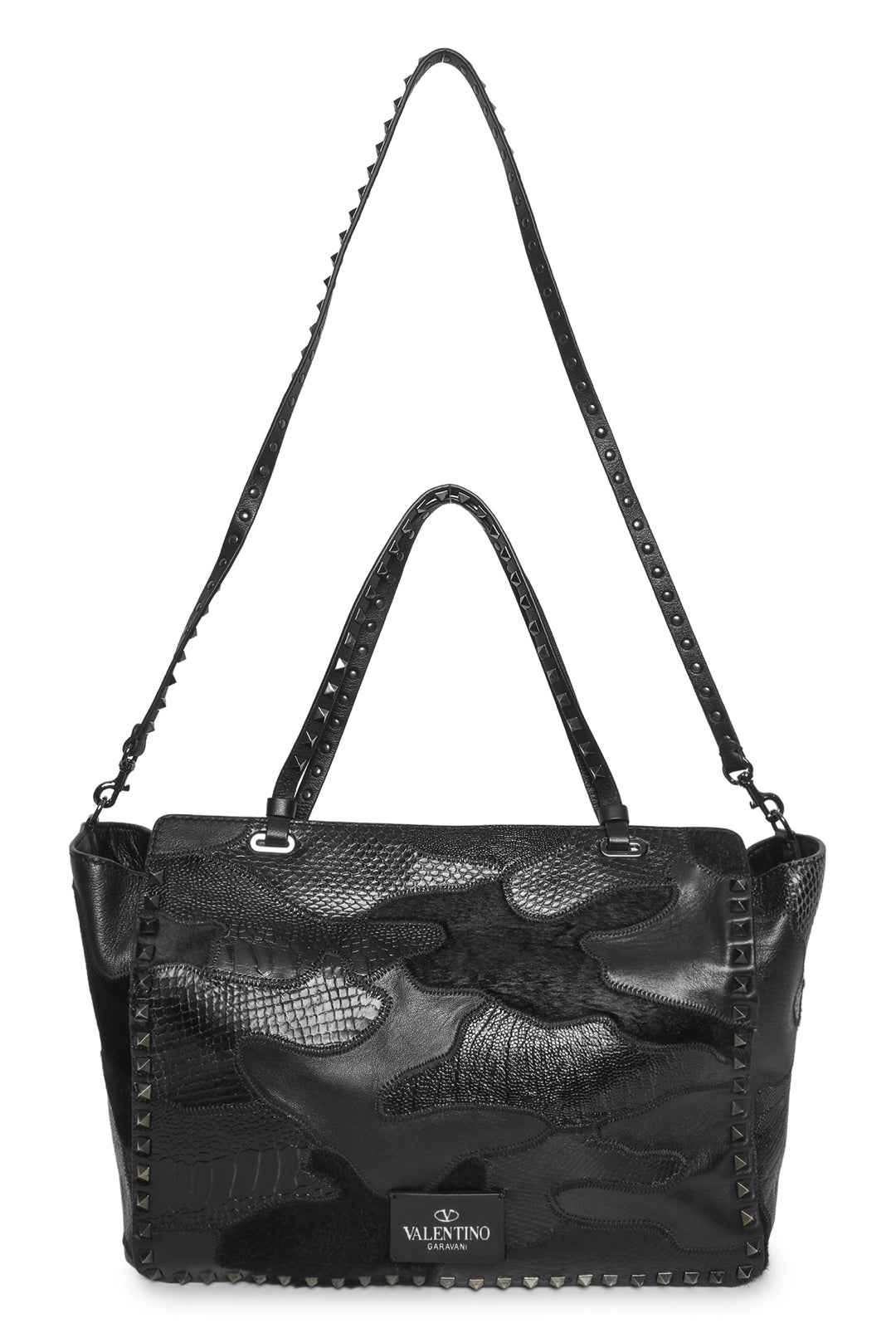 Valentino Exotic Leather Rockstud Shopper Tote
