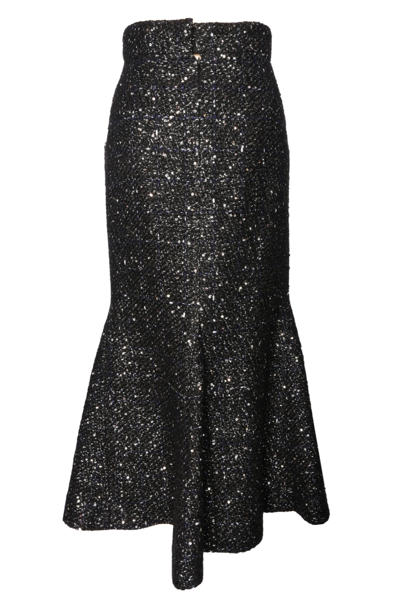Chanel Size 36 Tweed Sequin Embellished Maxi Skirt