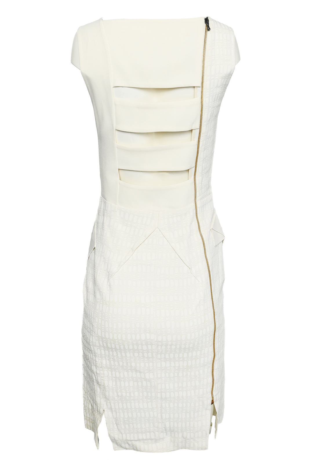 Roland Mouret Size 6 Mesh & Printed Sleeveless Midi Dress