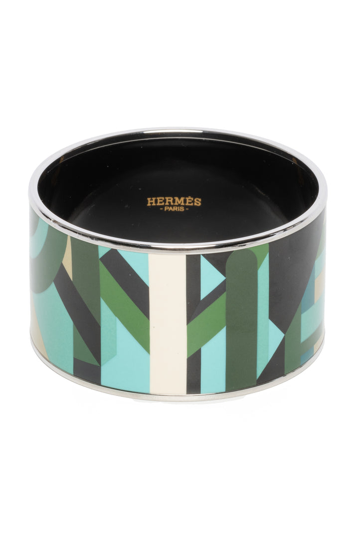 Hermes Extra Wide Enamel Bangle Bracelet