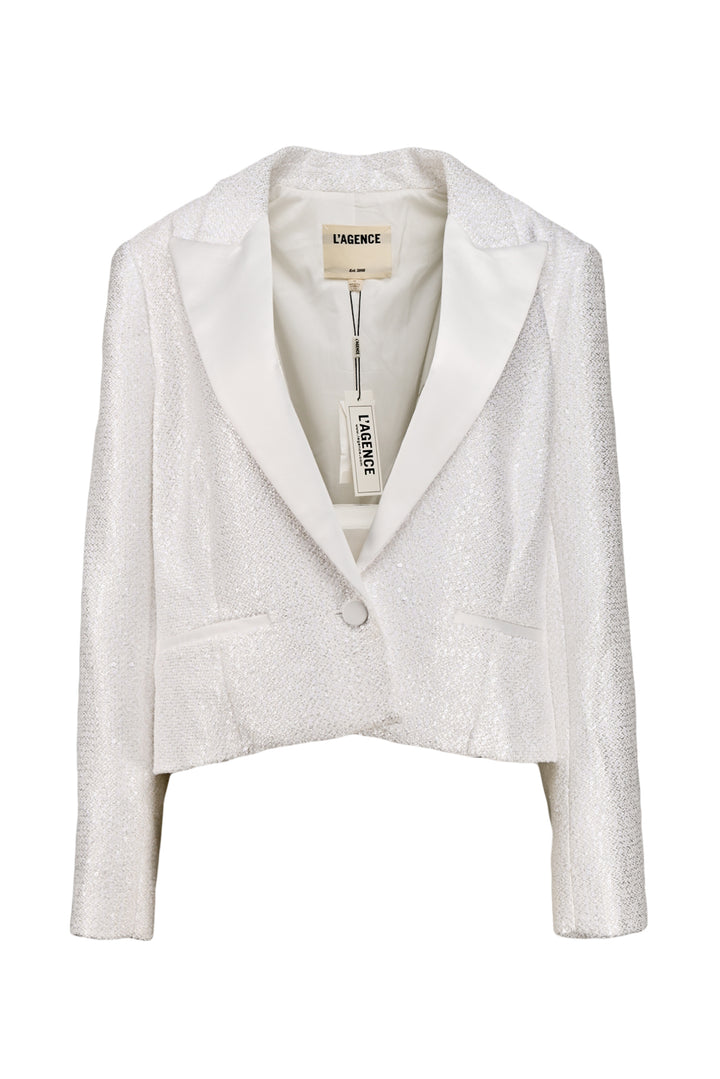 L'Agence Size 14 Scarlet Crop Sequin Jacket