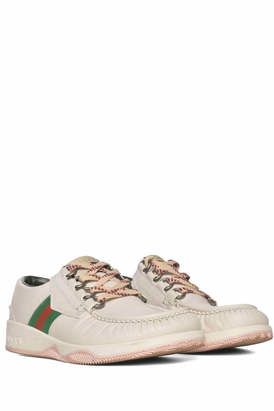Gucci Size 6 Men's Web Lace Up Low Sneakers