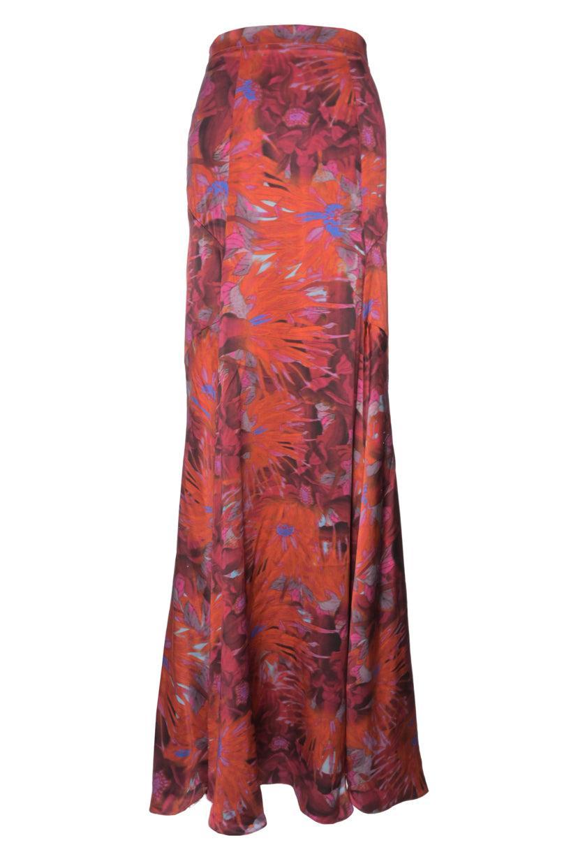 Erdem Size M Printed Silk Maxi Skirt
