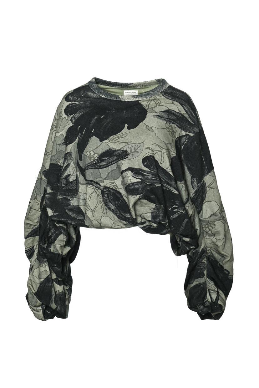 Dries Van Noten Size S Floral Print Cotton Sweatshirt