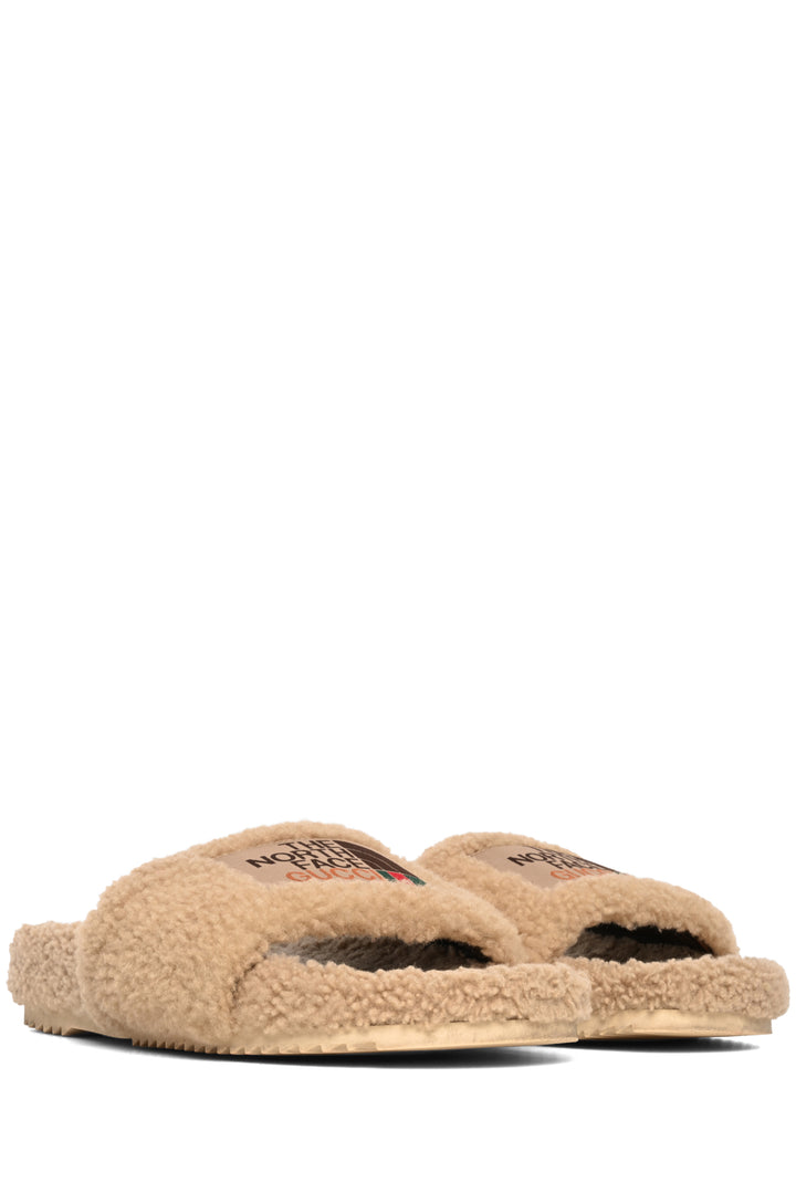 Gucci x North Face Size 38 Shearling Slides